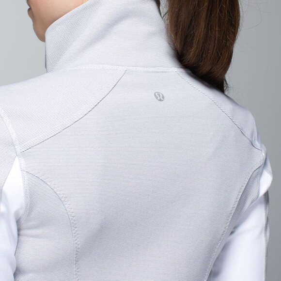 Lululemon | Nice Asana Jacket in Wee Stripe White Heathered Medium Grey / White - Picture 4 of 16